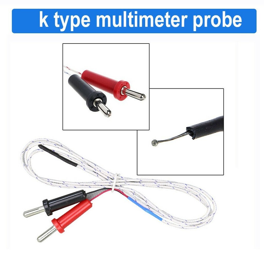 Precision K Type Multimeter Probe for Accurate Temperature Readings 1M Length