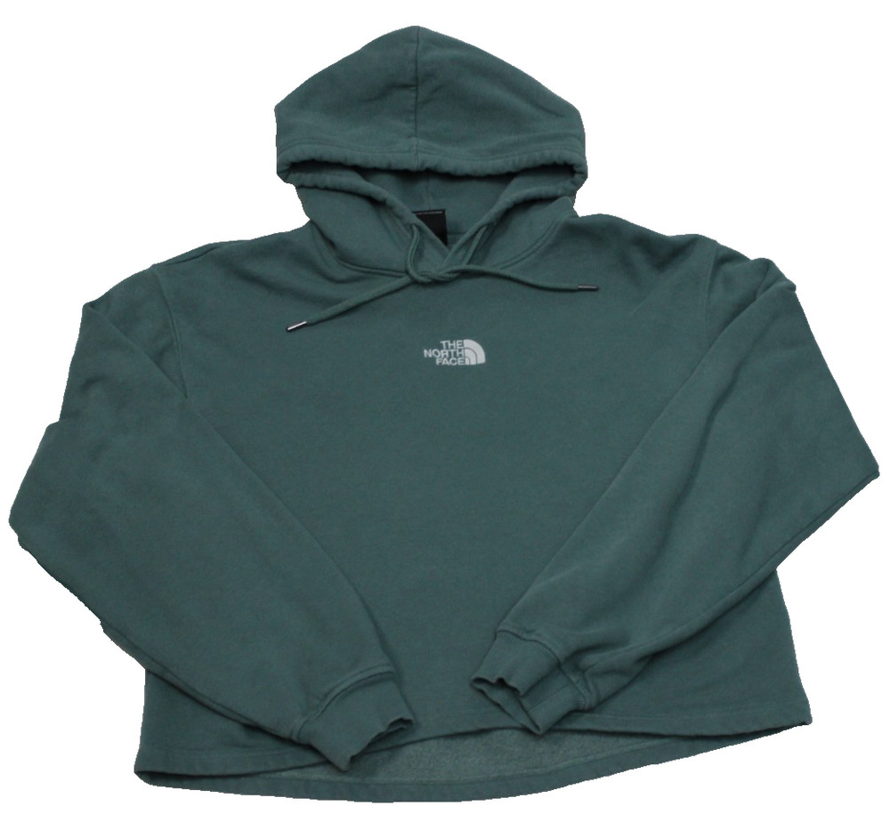 The North Face Women's Pullover Hoodie Size L Green Long Sleeve Embroidered