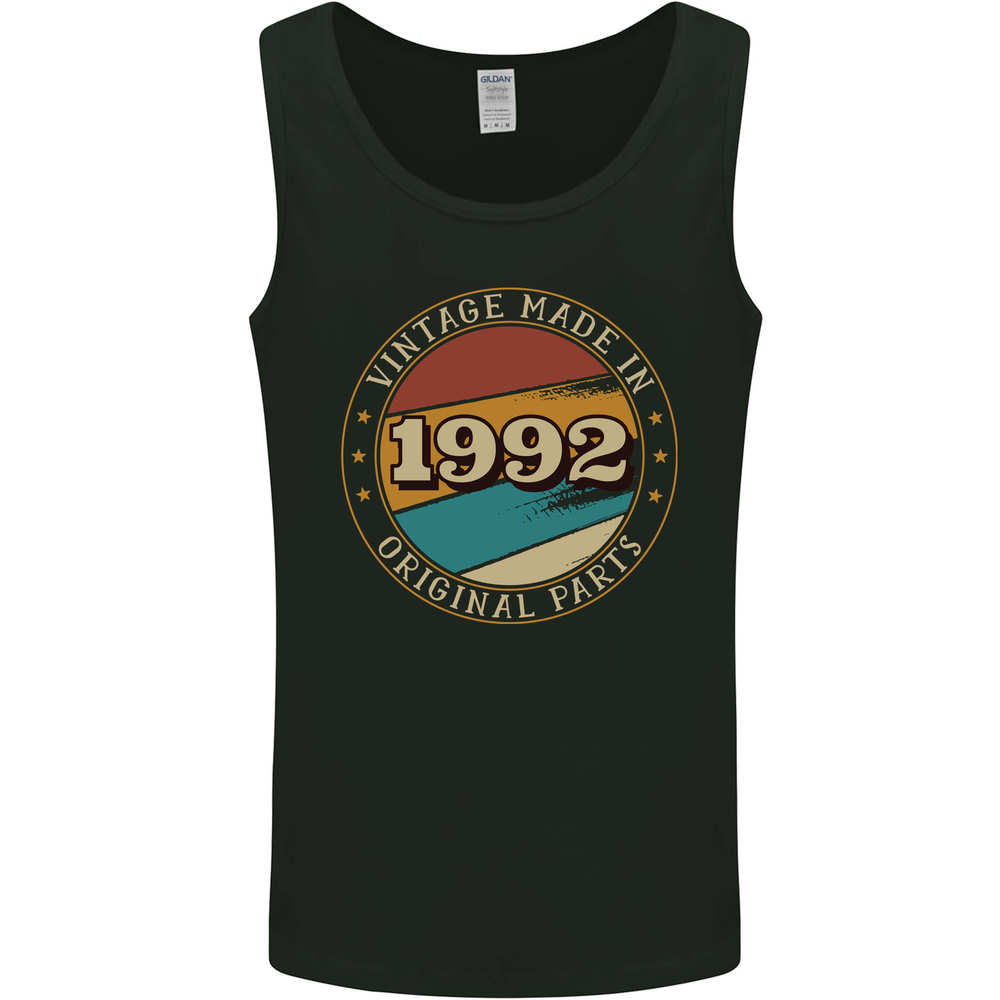 33rd Birthday Vintage Made In 1992 Mens Vest Tank Top