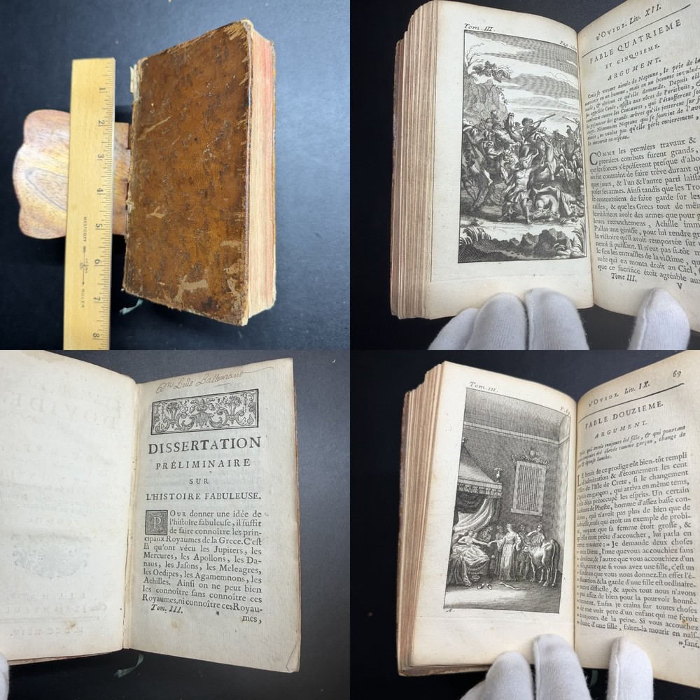 1744 Ovid Metamorphoses Du Ryer Tome III French Engraved Antique Book