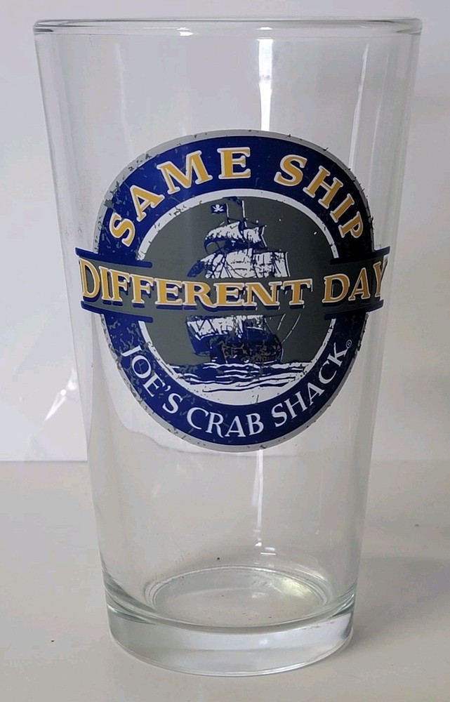 Joe's Crab Shack Same Ship Pint Glass Beer Drinking 16 oz  Advertising Cup