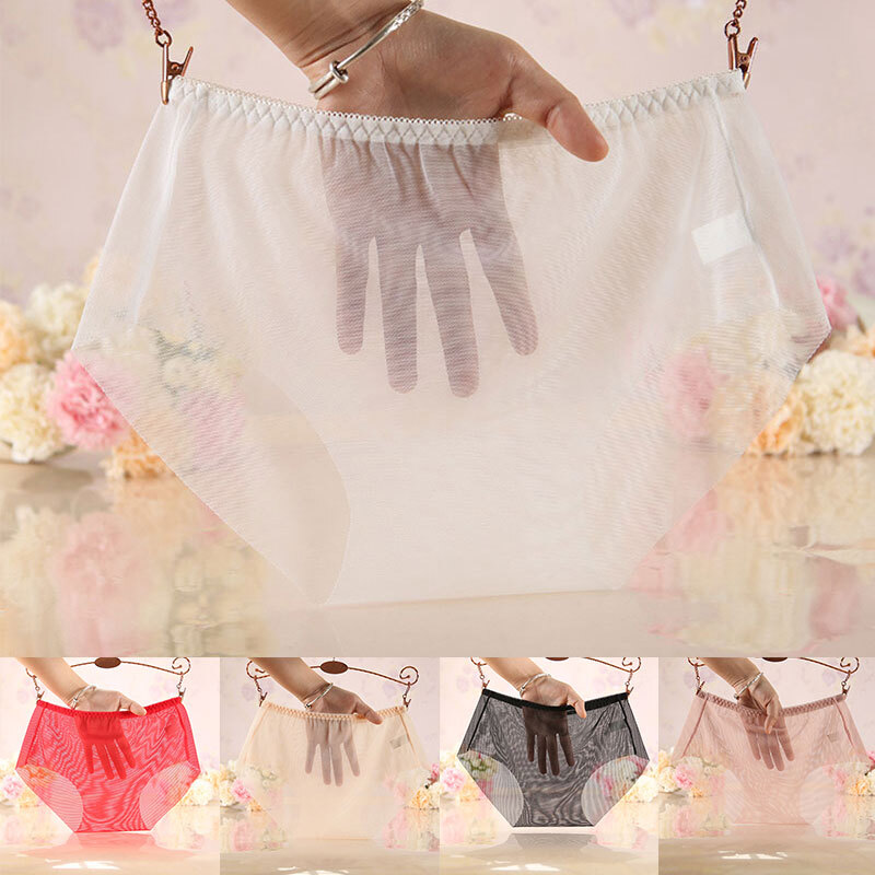 Women's Briefs Mesh Sheer See Through Lingerie Underwear Panties Thongs Knickers