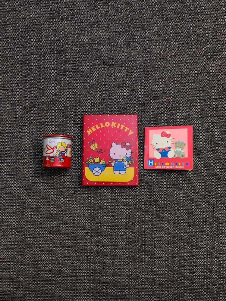 VTG 1980s Hello Kitty Collector Items- Sanrio Pencil Sharpener Comb Sticker Book