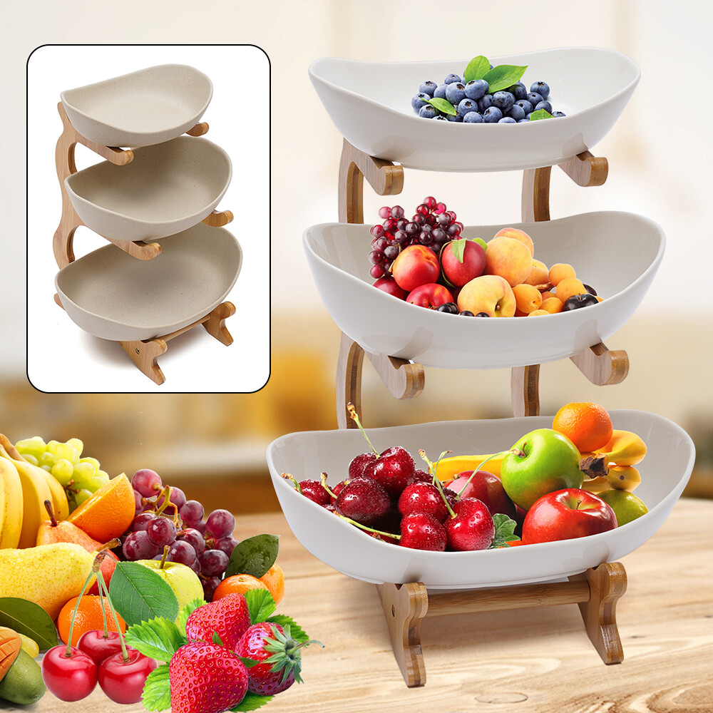 Fruit Tray Storage Rack 3 Layer Vegetables Basket Kitchen Organizer Multipurpose