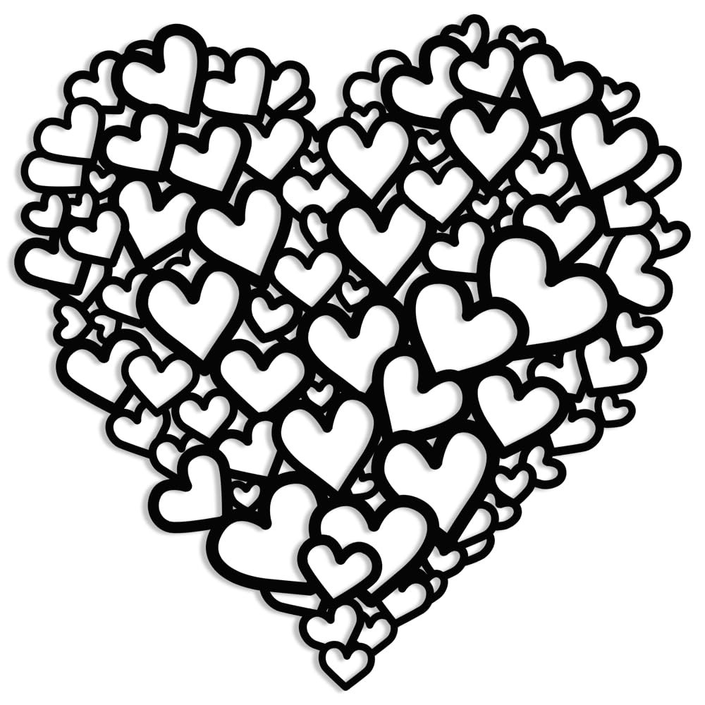 XORT Heart Wall Decor, Metal Love Heart Wall Art, Heart Metal Art, Love Sign ...