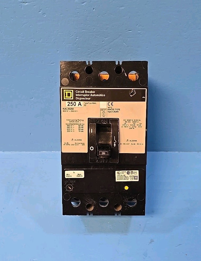 Square D KAL36250 250A 600V 3Pole Circuit Breaker