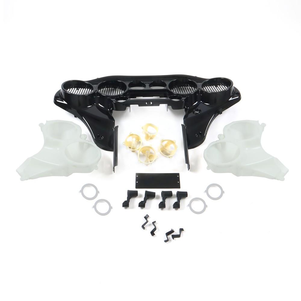 Black Double DIN Inner Batwing Fairing Cover for Harley Street Glide 2015 - 2023