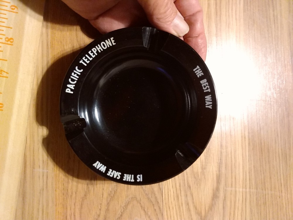 Pacific Telephone The Best Way Is The Safe Way Ashtray Vintage