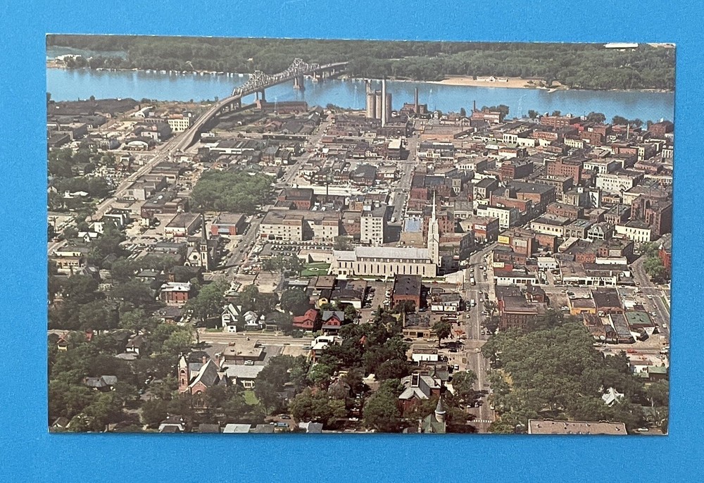 1960s LA CROSSE, Wisconsin Vintage Postcard Aerial View