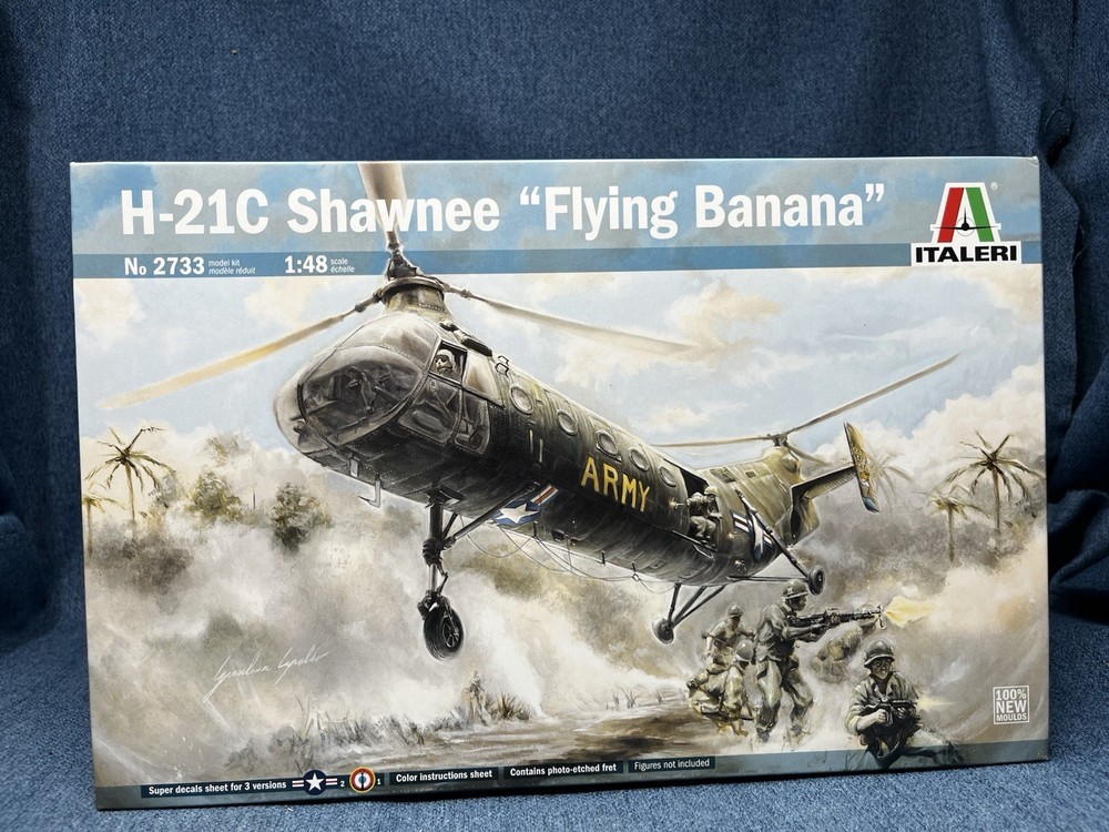 Italeri H-21C Shawnee Flying Banana Copter Model Kit 1/48 Scale Sealed Contents