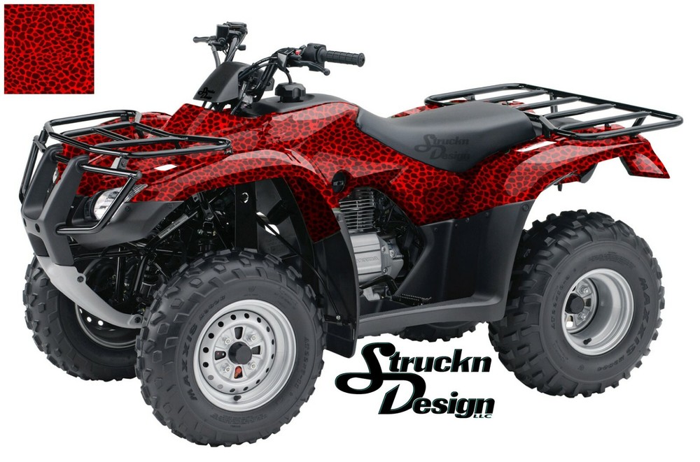 Bright Red Volcanic Grunge Vinyl Wrap Kit for ATV UTV Golf Cart USA-image