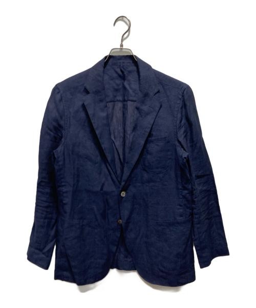 Kamakura Shirts                    Linen tailored jacket navy RSJ003