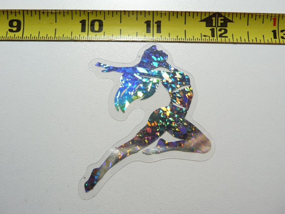 HOLOGRAPHIC WOMAN GYMNASTICS FLOOR ROUTINE  STICKER DECAL SPORTS ATHLETICS