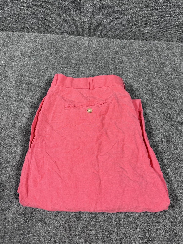 Ralph Lauren Men's 36x34 Pink Logo Flat Front Chino Pants