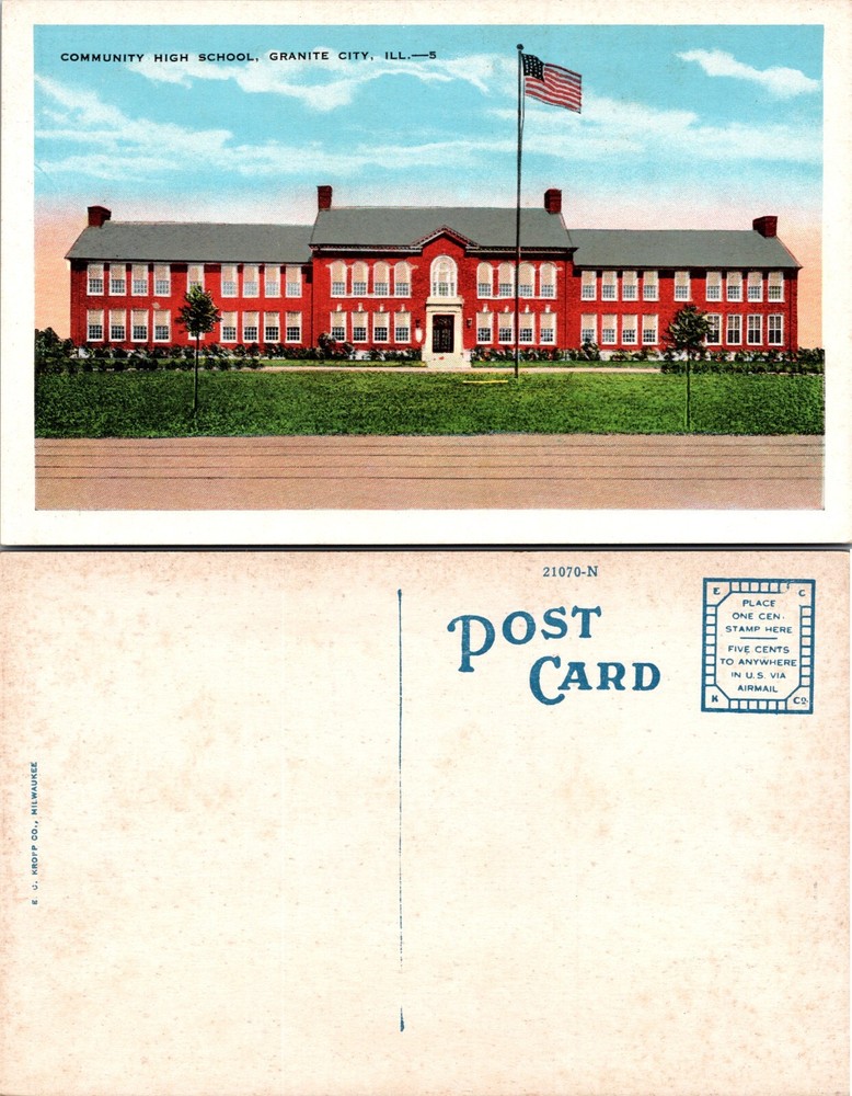 Community High School Granite City Illinois IL Postcard