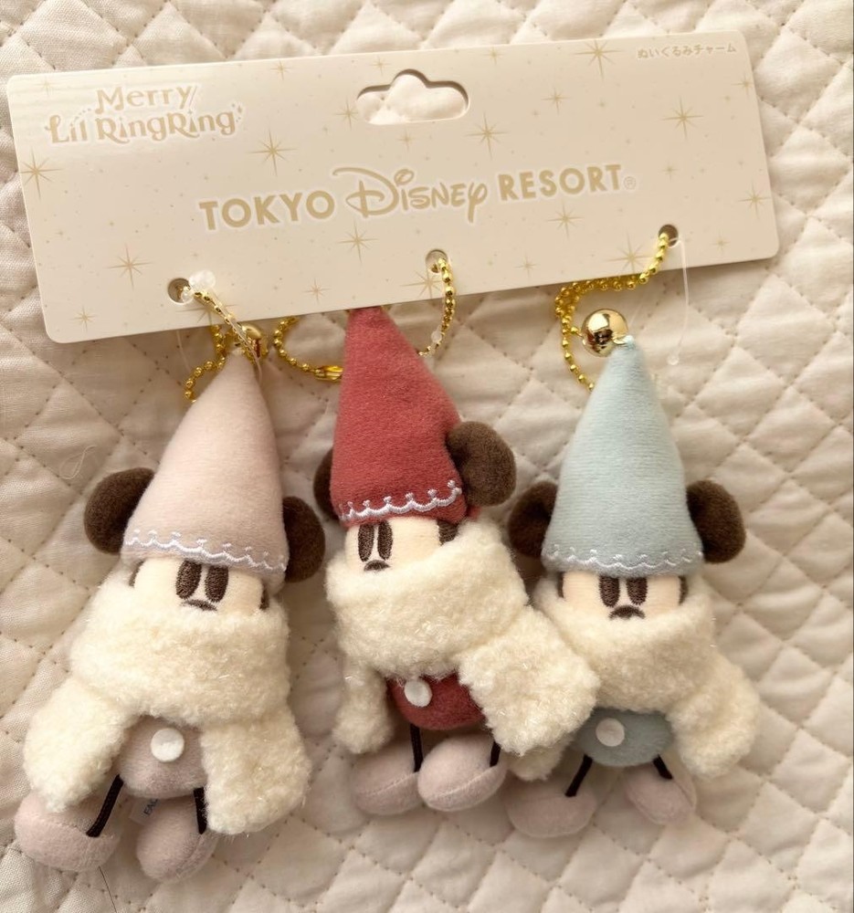 Tokyo Disney Resort 2025 Christmas Lil Ring Ring Plush Charm Set of 3 Japan F/S