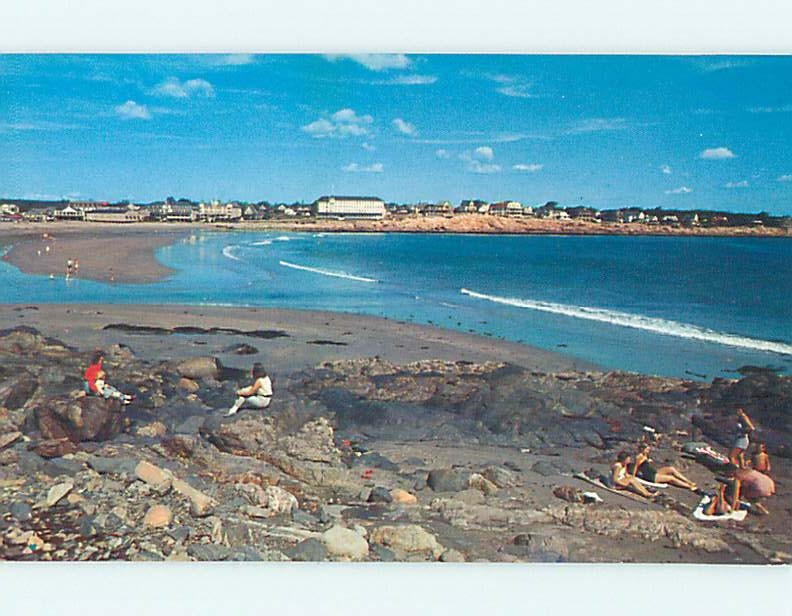 Unused Pre-1980 SCENE AT BEACH York Maine ME M7059