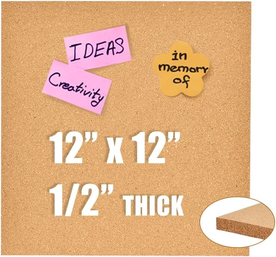 12X12 Cork Board Tiles Bulletin Board, 1/2