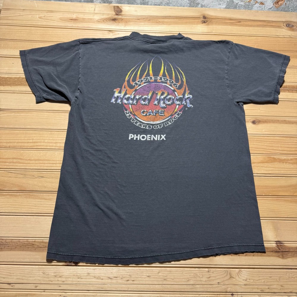 Vintage 1996 Hard Rock Cafe Phoenix 25 Years of Rock Graphic T-Shirt USA - XL
