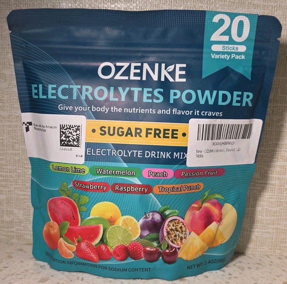 OZENKE Sugar Free Electrolytes Powder Packets for Hydration 20 Stick Variety Pack