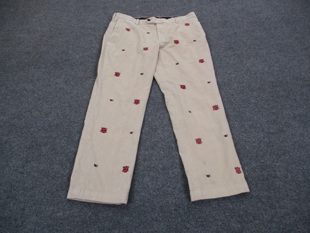 Brooks Brothers Pants Mens 38 X 32 Chino Floral Corduroy Milano Golf Business