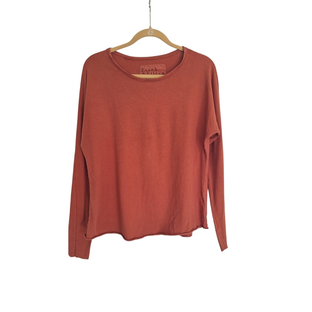 Frank & Eileen Lab orange Oversized Dolman Sleeve Suprima Cotton Tee Shirt S
