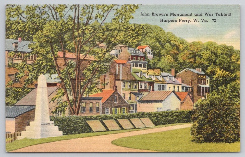 John Brown's Monument War Tablets Harpers Ferry WV Postcard