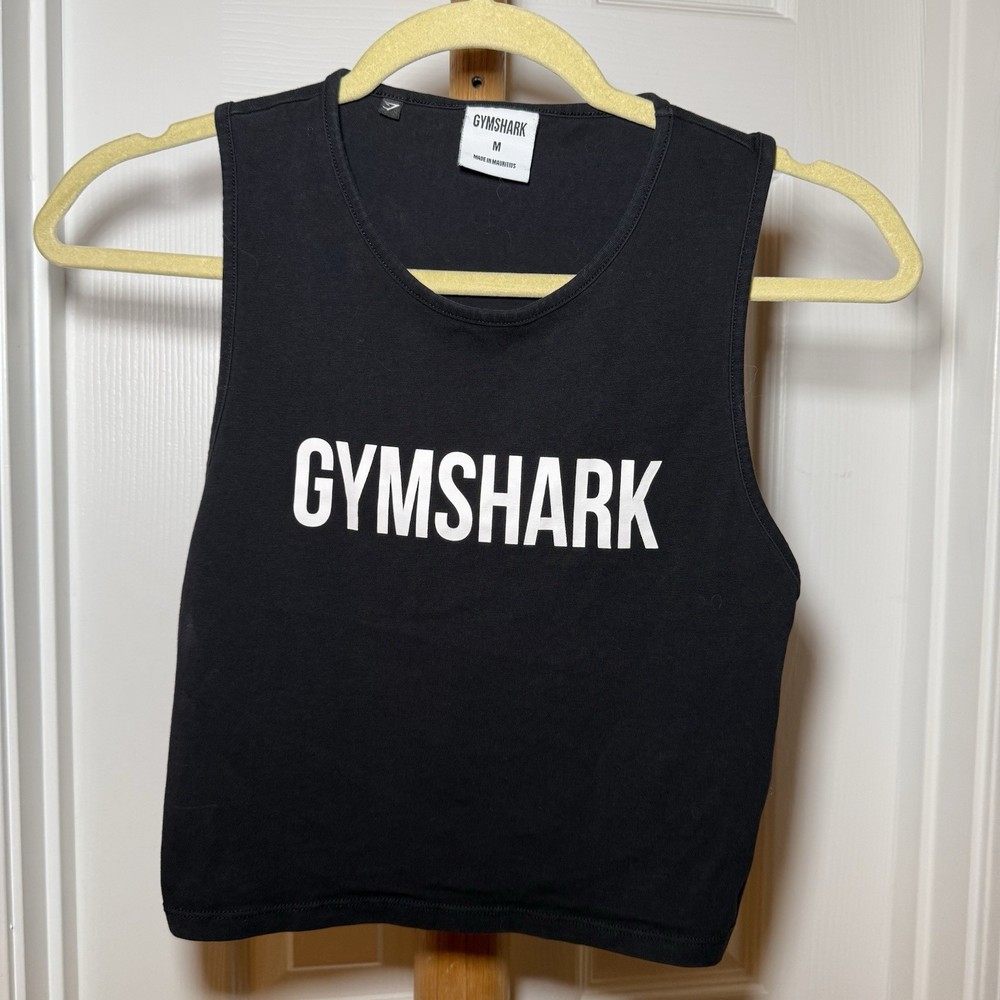 Gymshark Non-Stop Crop Top Black Size Medium Excellent Condition Workout Gym