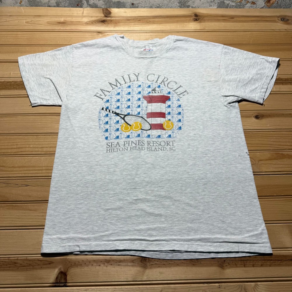 Vintage 90s Family Circle Tennis Sea Pines Resort Hilton Head T-Shirt USA Large