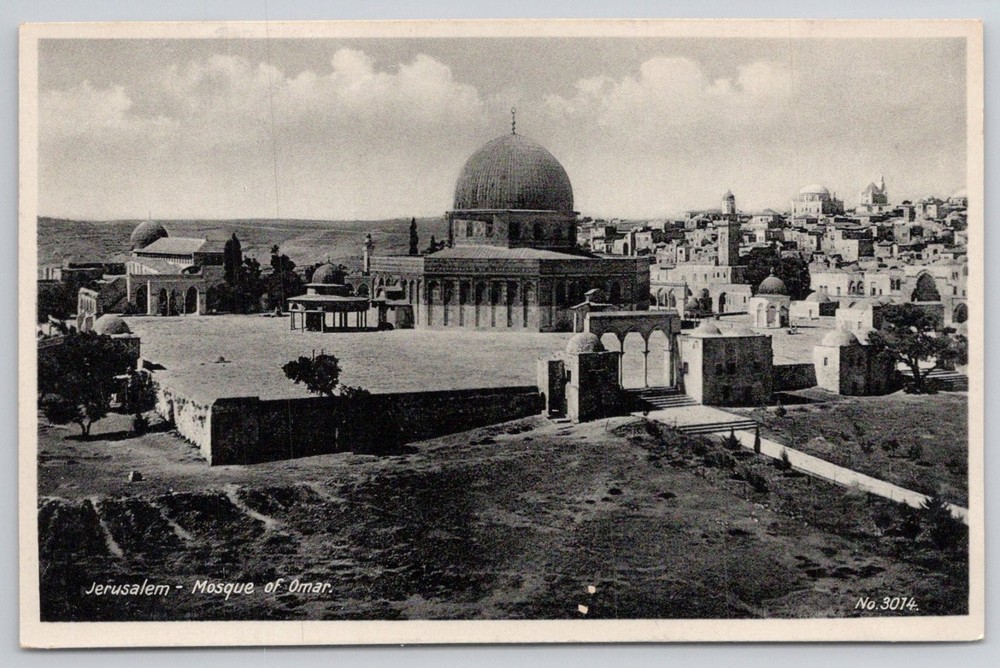 Jerusalem Dome of the Rock Mosque of Omar Palestine Postcard L & L C. c1920s