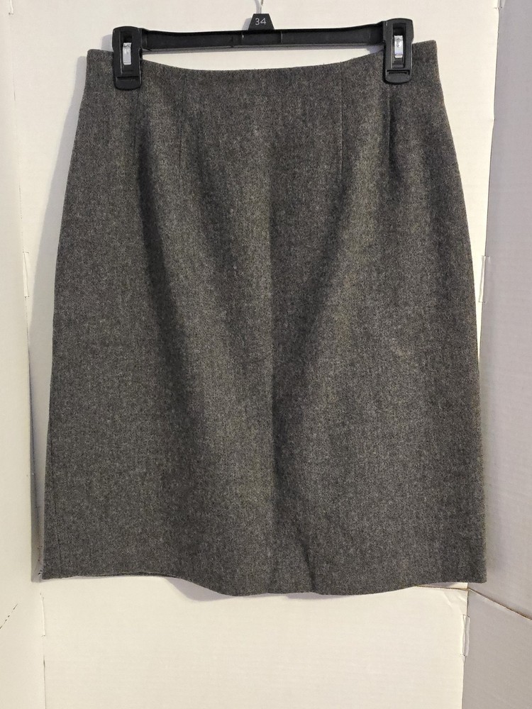 J.G. Hook Skirt Size 8, Gray, 100% Wool, Pencil,  Lined,  Slit, Made In USA