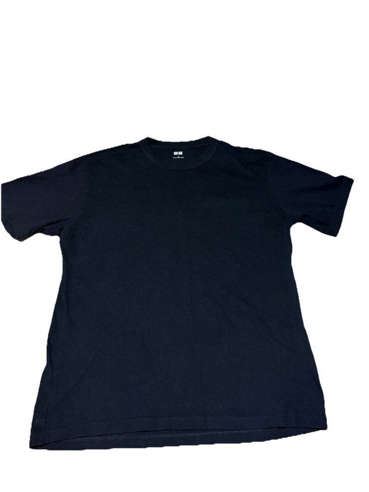 UNIQLO U Black T-Shirt Men’s Large 100% Cotton Minimalist Crew Neck Tee