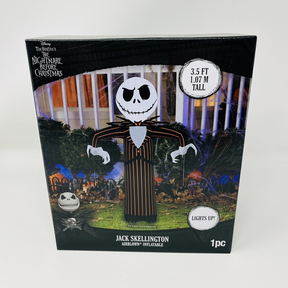 3.5FT Nightmare Before Christmas Jack Skellington Airblown Inflatable Halloween Yard Decoration  