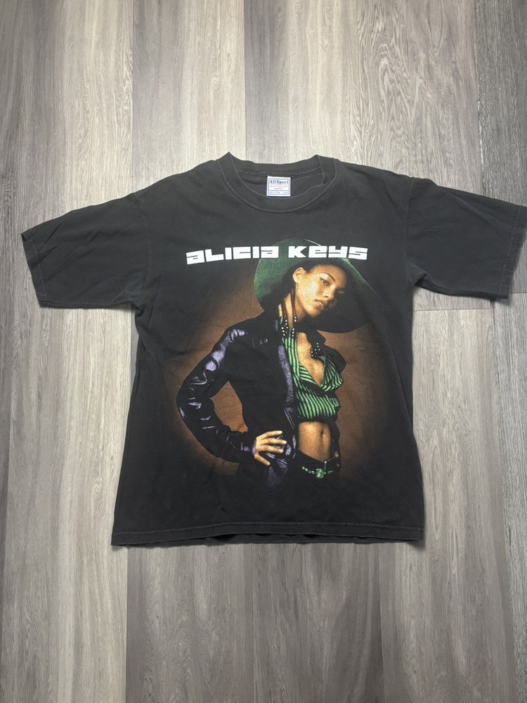 VTG  Vintage Alicia Keys Tour T Shirt 2002 Y2K RARE Rap Concert Hip hop - Small