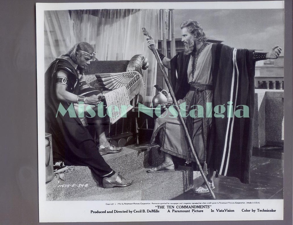 Vintage Photo 1956 The Ten Commandments Charlton Heston Yul Brynner