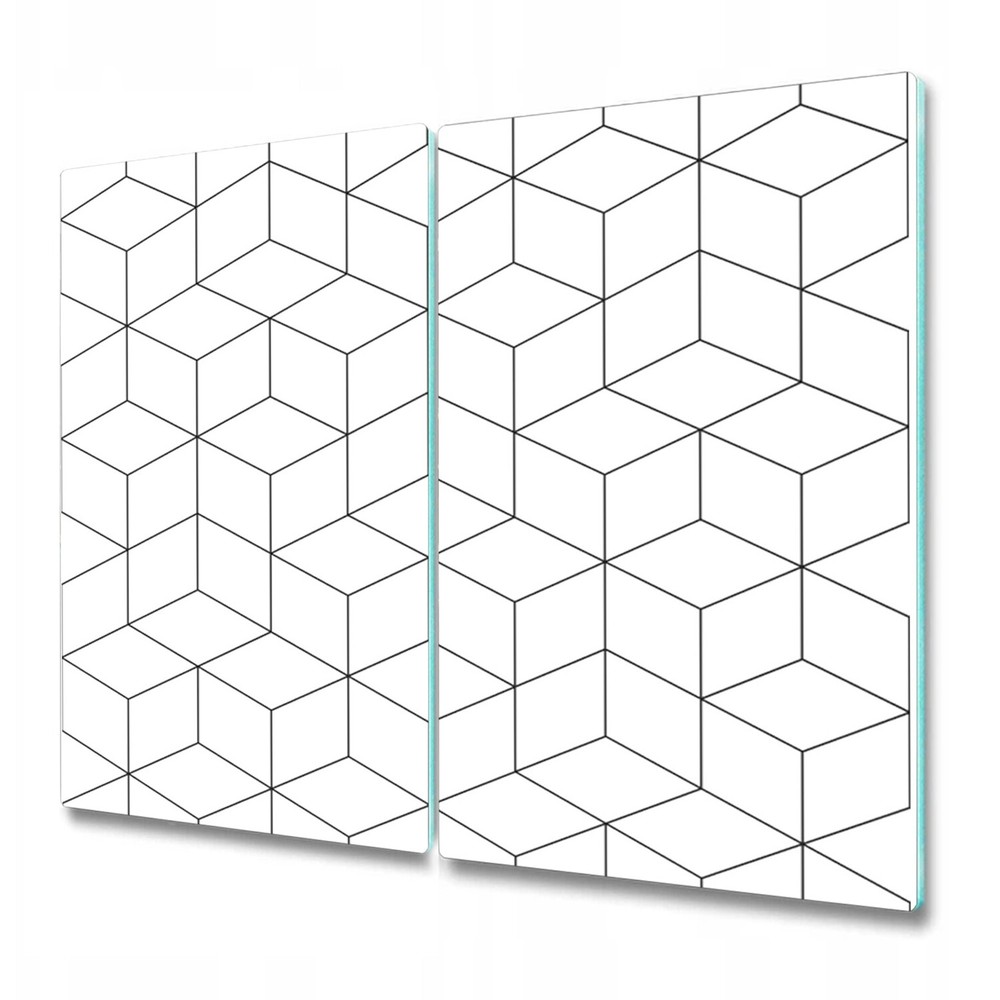 Glass Chopping Board Utensil Geometric Abstract Minimal art Cubes Stripe 2x30x52