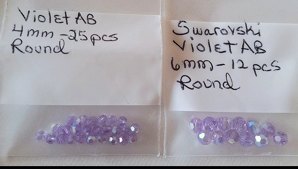 Swarovski Violet AB Crystals Lot of 37 Pieces in 2 Sizes New Gorgeous