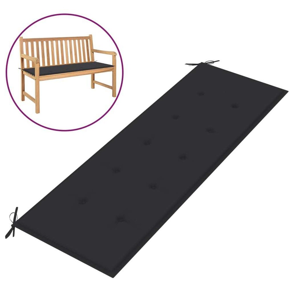 NNEVL Anthracite Garden Bench Cushion 150x50x3 cm Waterproof Outdoor Seat Pad