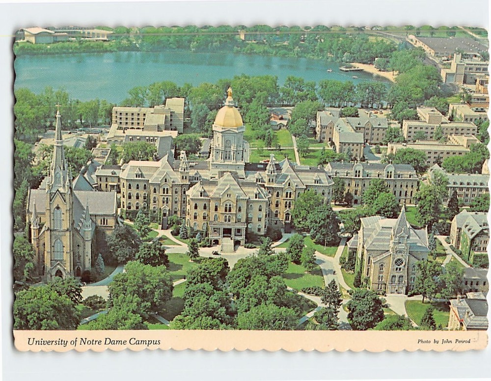 Postcard Aerial View University of Notre Dame Campus Notre Dame Indiana USA