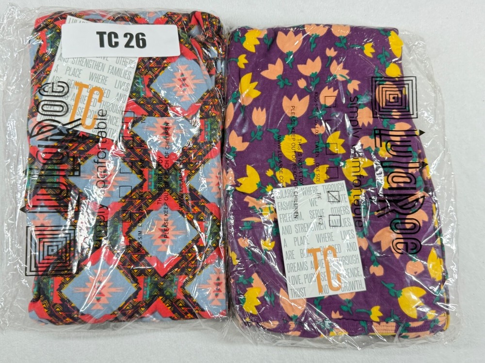 2 Pair of New LuLaRoe Tall and Curvy Buttery Soft Workout Yoga Leggings TC 26