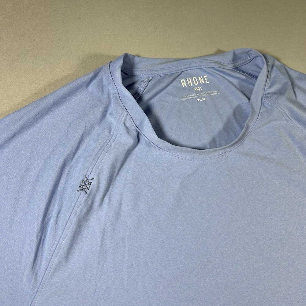 Mens Rhone Reign Tee Blue XL Performance Athletic Shirt Short Sleeve Gym