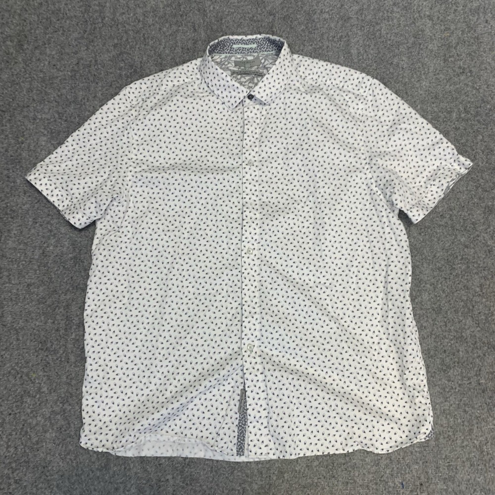 Ted Baker Button Shirt Mens Size 7 Short Sleeve Cotton