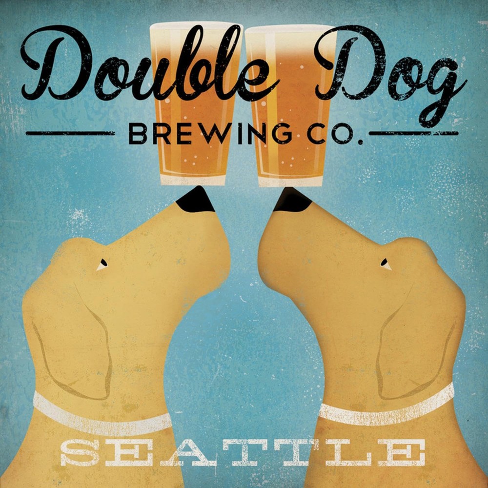 Wall Art Print Double Dog Brewing Co Seattle by Ryan Fowler, 30