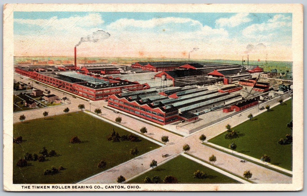 1923 Timken Roller Bearing Co Canton Ohio ANTIQUE Postcard 9017
