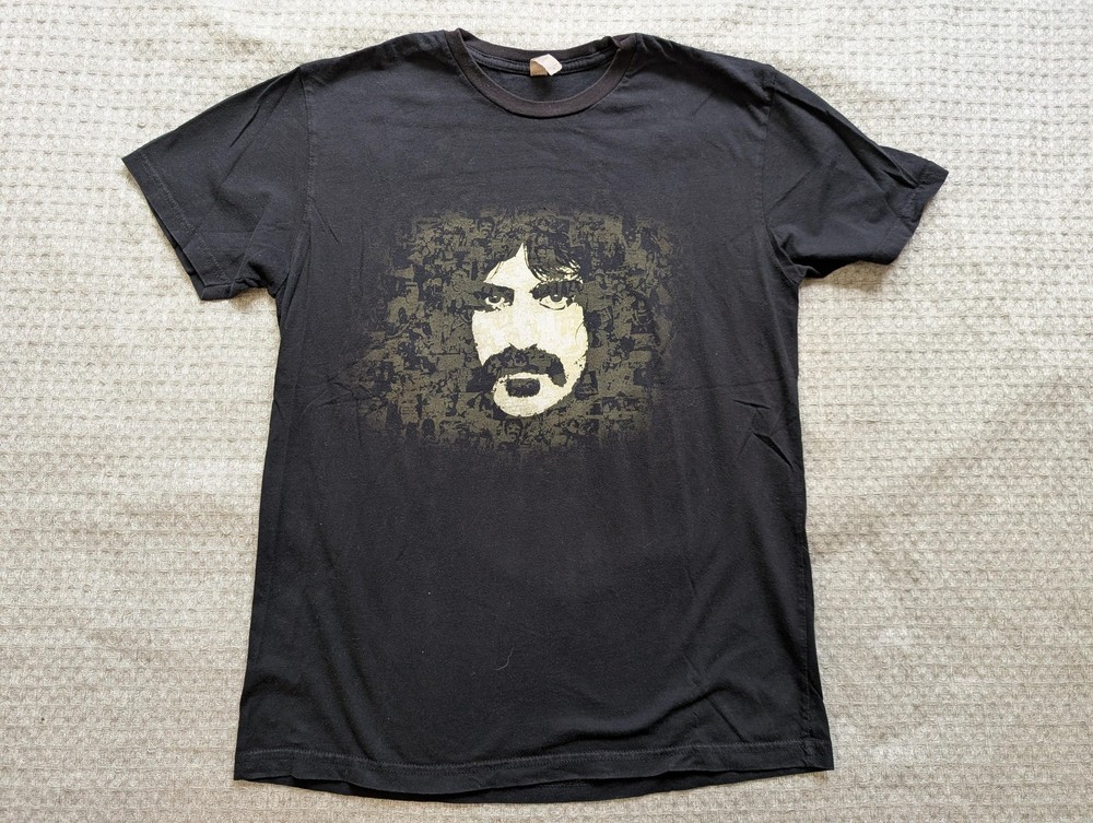 Frank Zappa Shirt Mens Medium Black Band Tee Graphic Rock Music Vintage Style