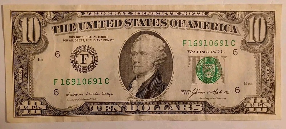 1985  $10  One Off Repeater Note