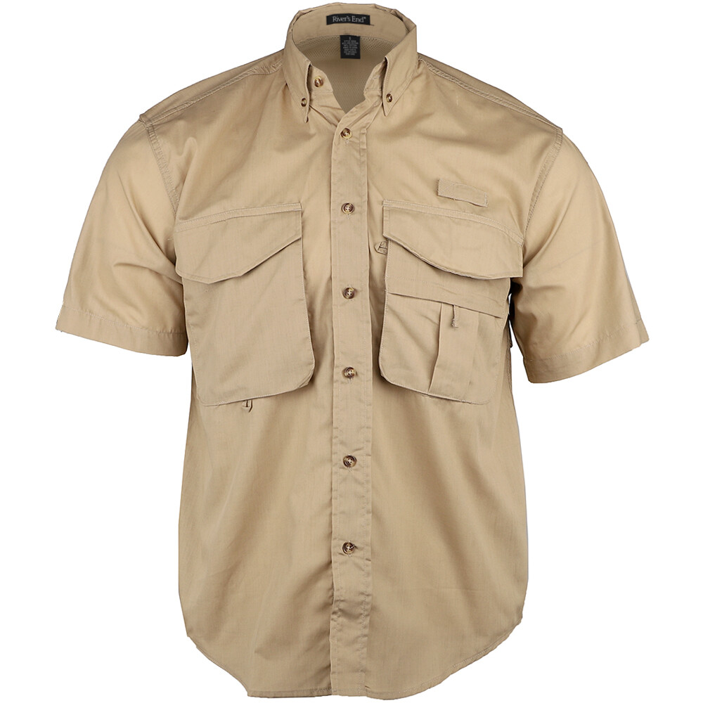 River's End Guide Collared Short Sleeve Button Up Shirt Mens Size L  Casual Tops