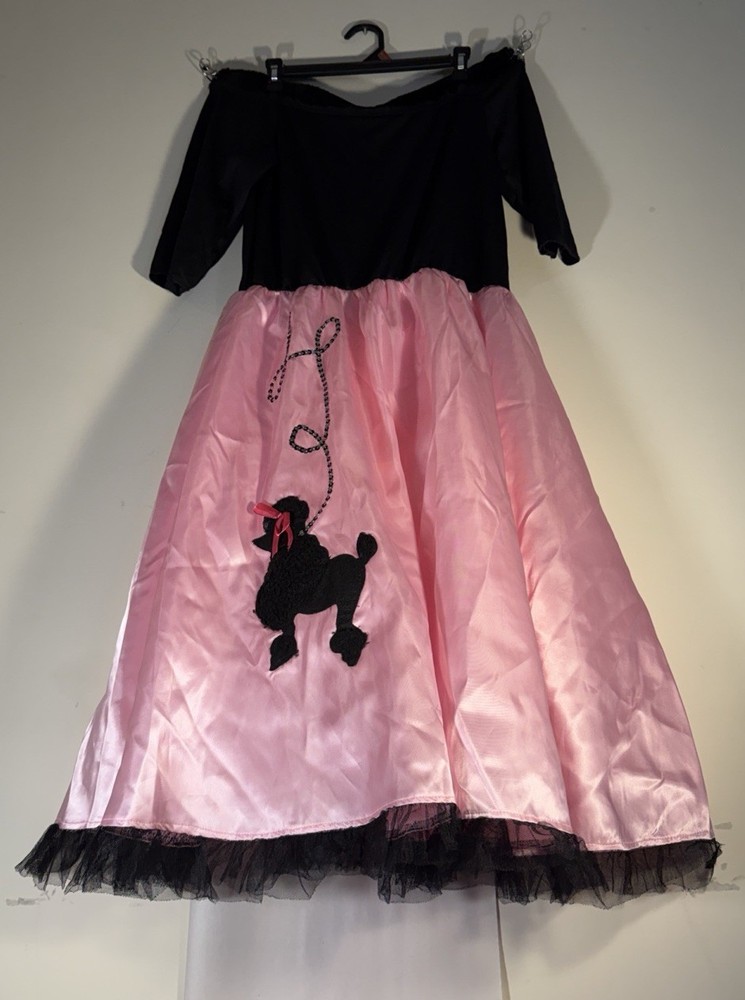 1950s Sock Hop Poodle Halloween Costume Dress Adult L Size 6-10