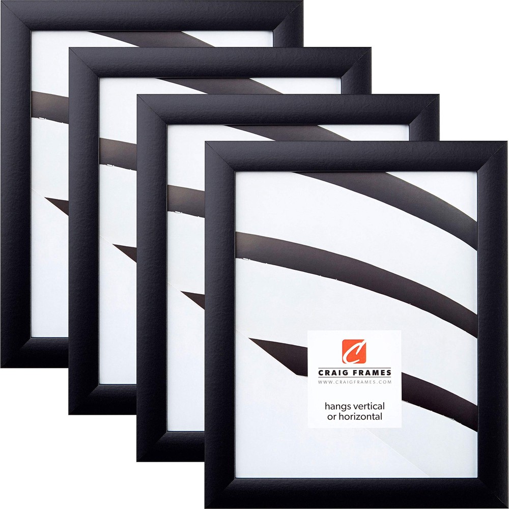 8x10 Black Picture Frame Set of 4 with Premium Matte Black Glass Finish