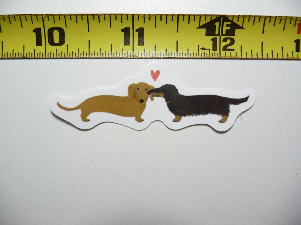 Cute Dachshund Couple Heart Sticker - Pet Pride Decal